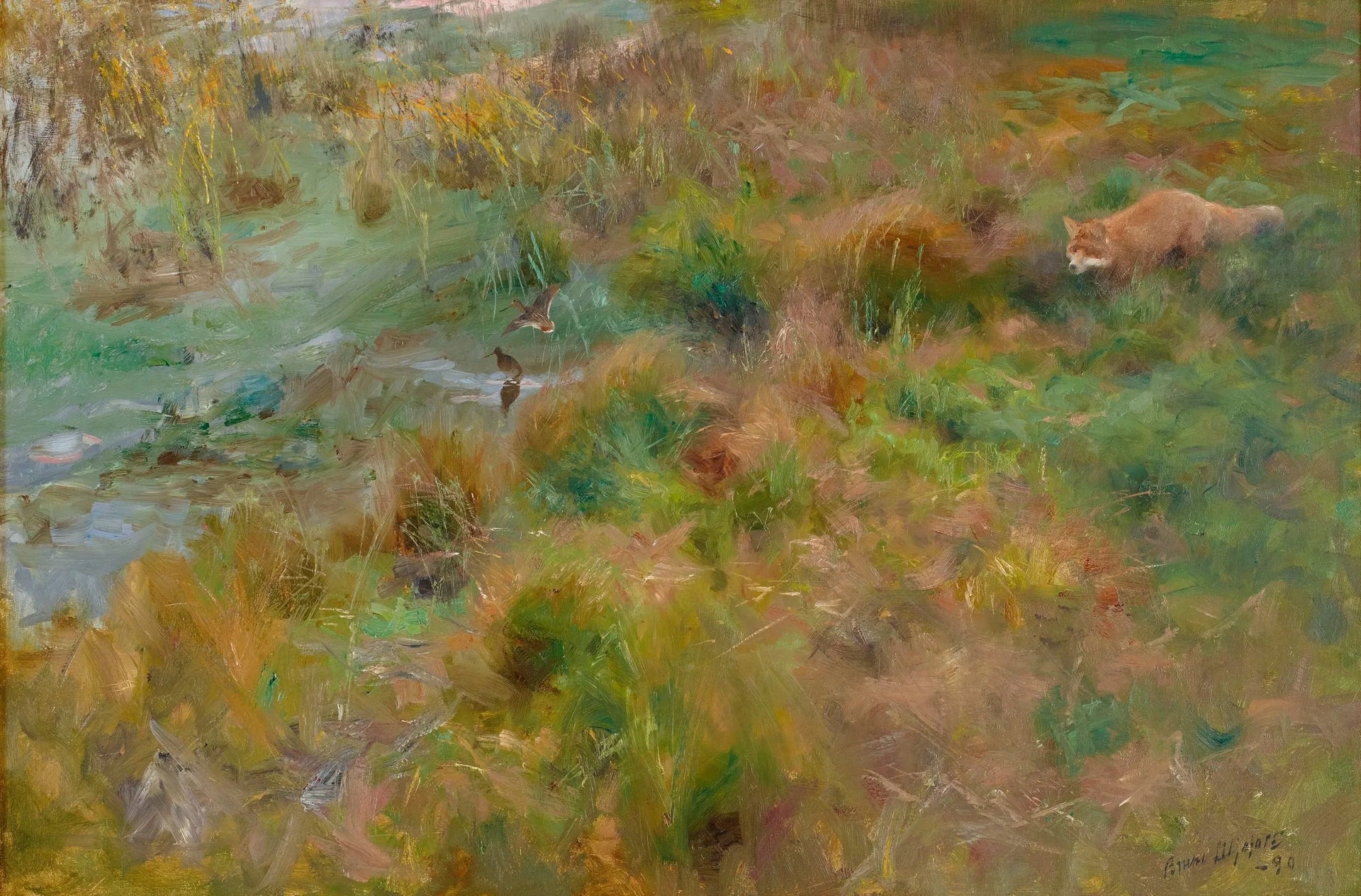 Marais - Bruno Liljefors image 1 reproduction d’œuvre d’art à l’huile