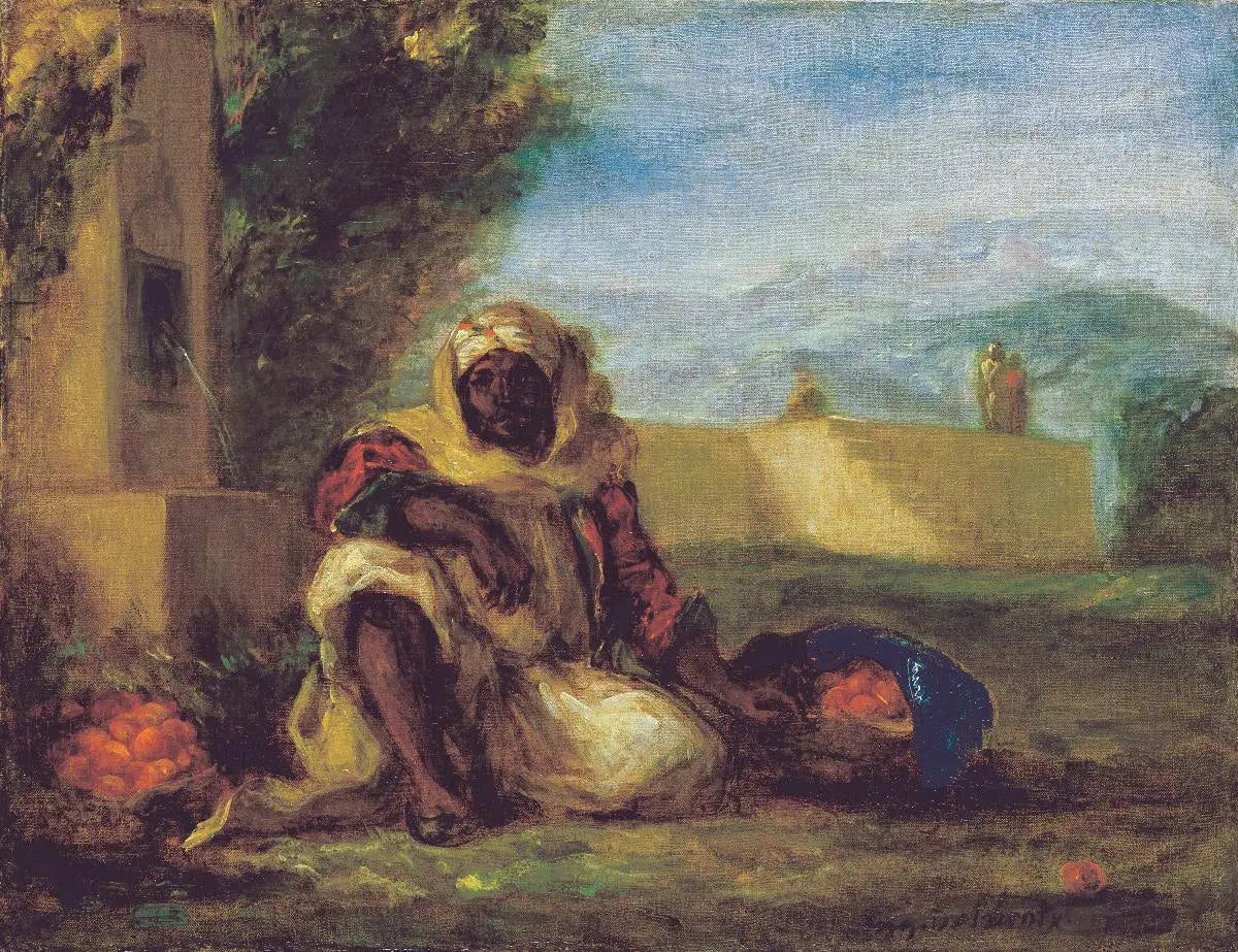 Marchand d’oranges au Maroc - Eugène Delacroix image 1 copie peinte à la main à l’huile