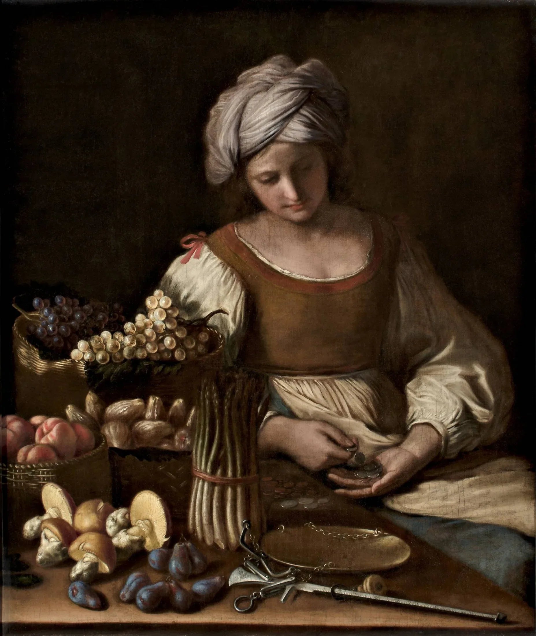 Marchand de légumes - Guercino image 1 copie de tableau peinte à la main