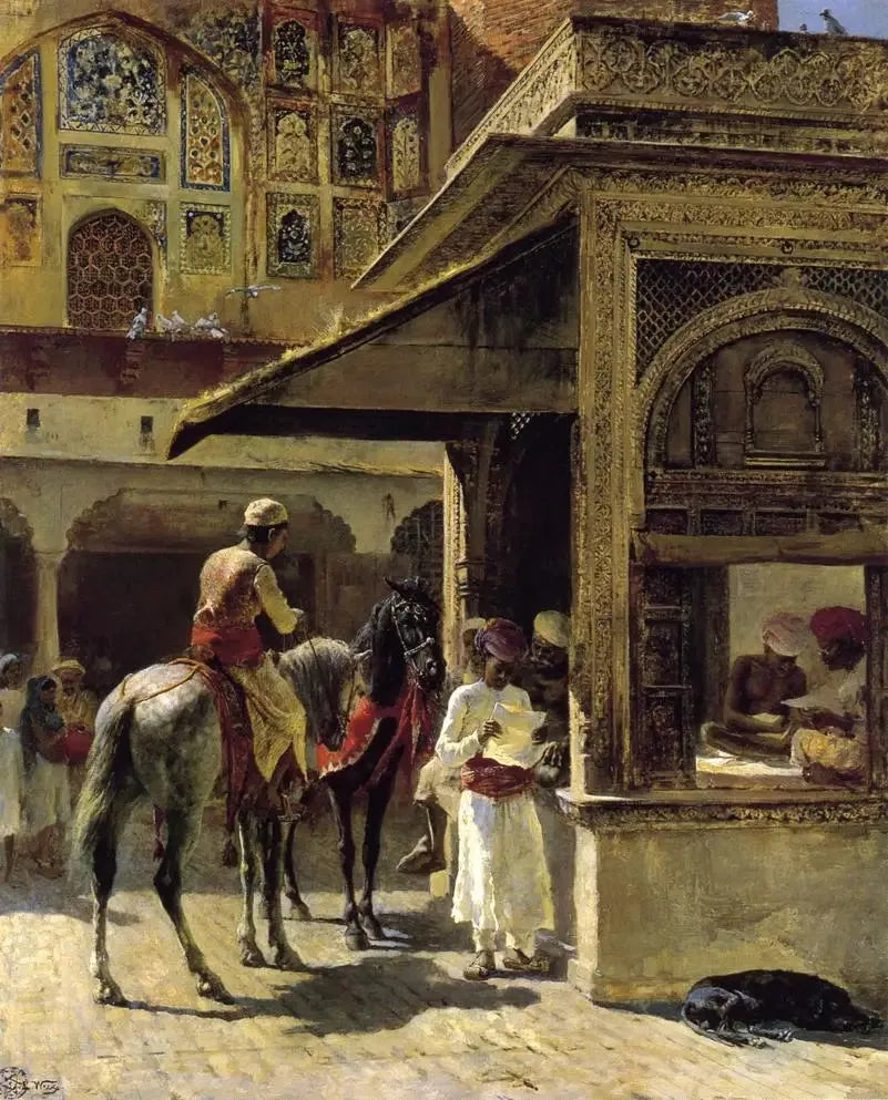 marchands hindous - Edwin Lord Weeks image 1 reproduction de peinture à l’huile