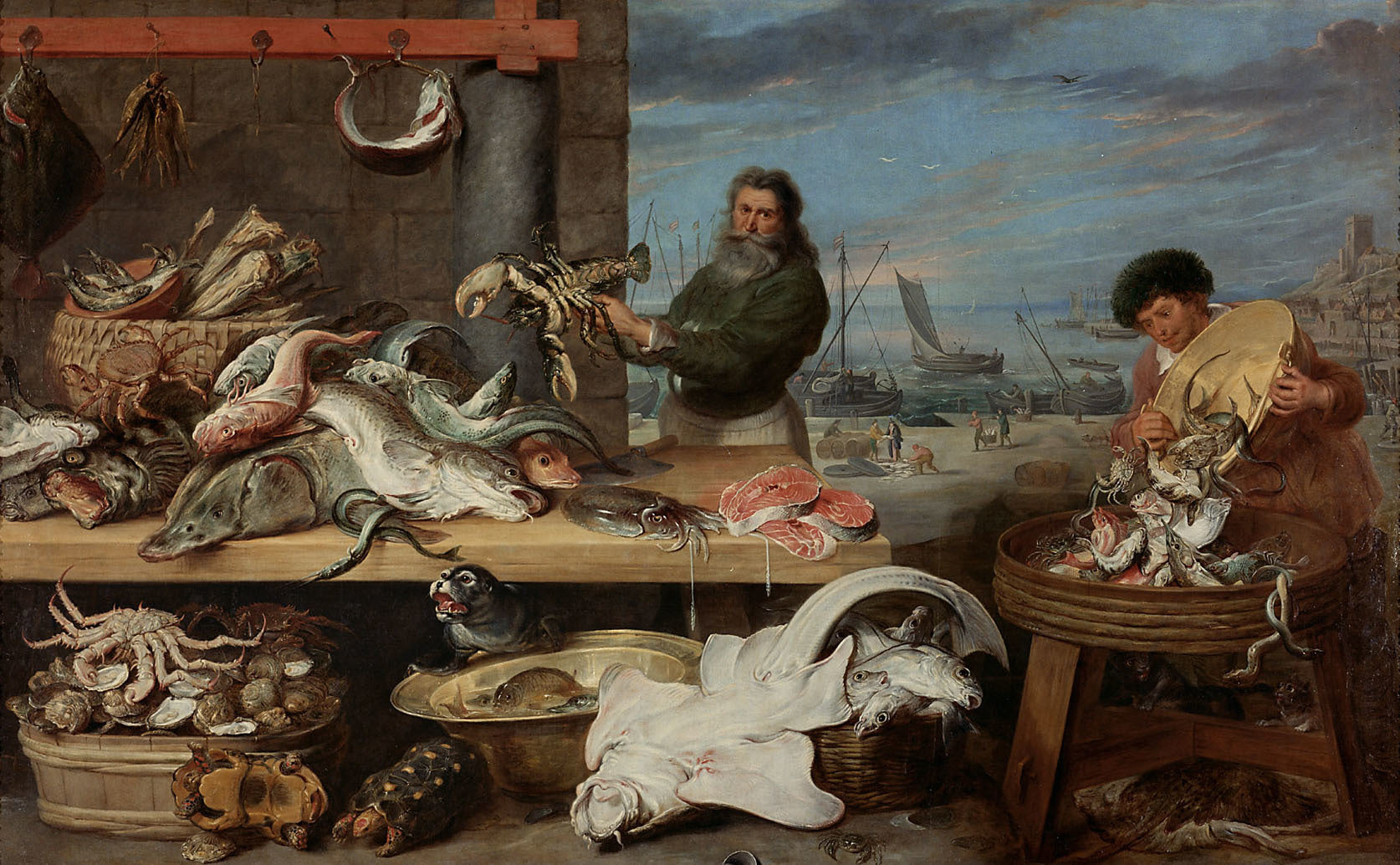 marché aux poissons - Frans Snyders image 1 reproduction artisanale de tableau