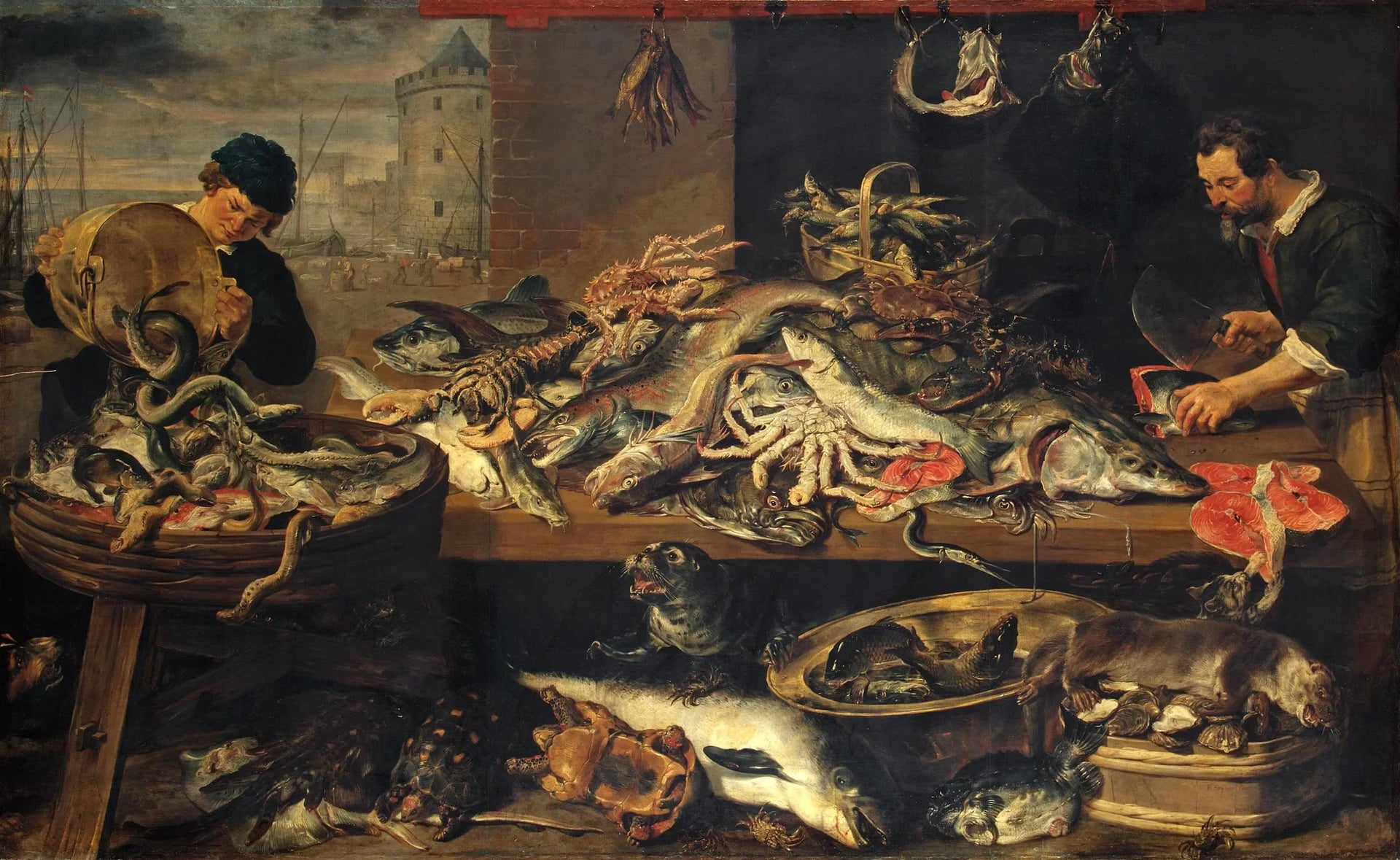 Marché aux poissons - Frans Snyders image 1 reproduction de peinture à l’huile