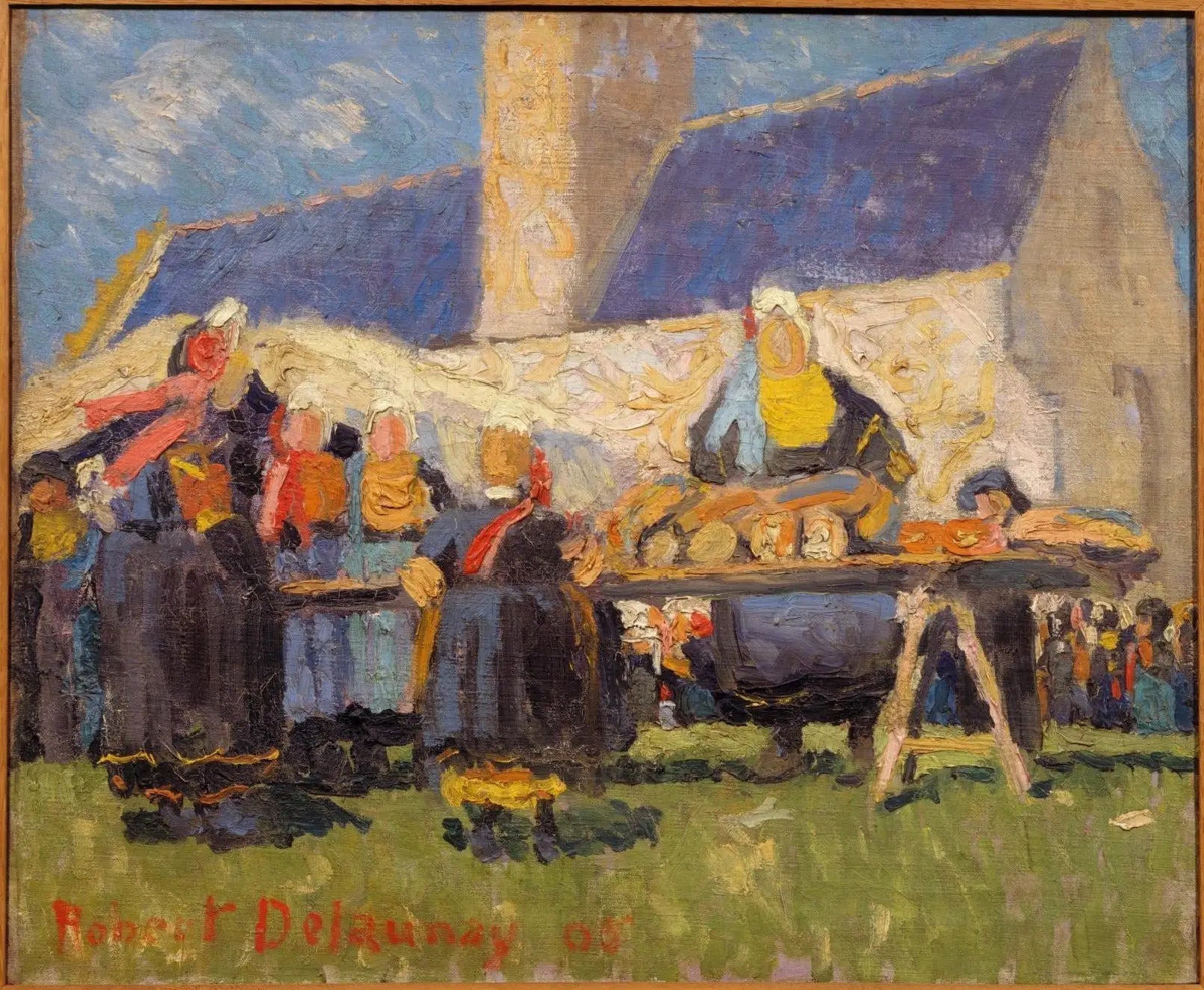 Marché breton - Robert Delaunay image 1 copie peinte à la main à l’huile