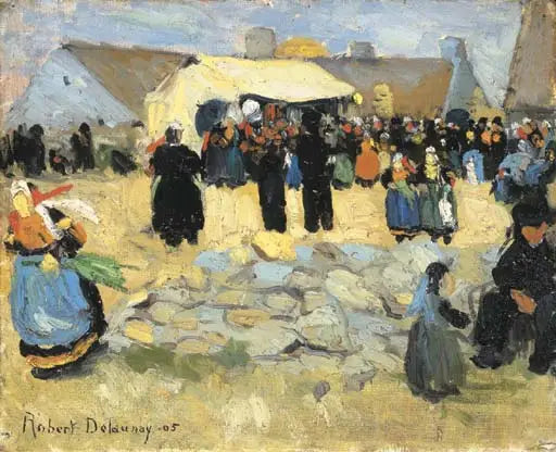 Marché breton - Robert Delaunay image 1 copie de tableau peinte à la main