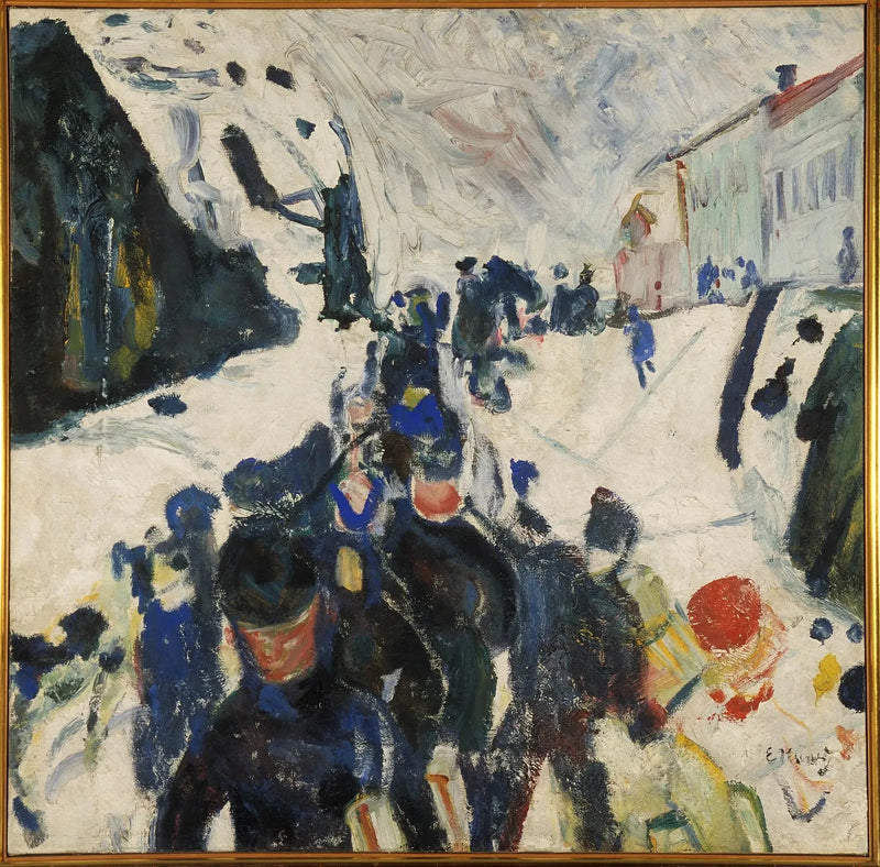 Marche dans la neige - Edvard Munch