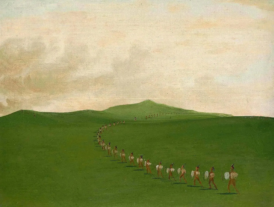 Marche des fantassins dans le Haut-Missouri - George Catlin