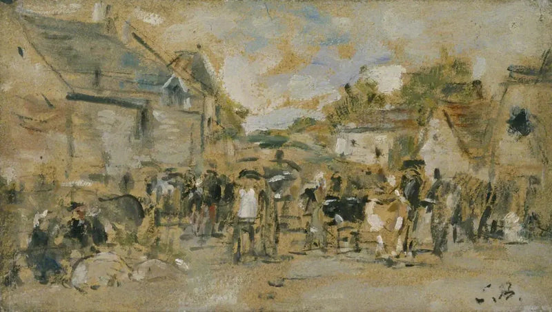 Marché du village - Eugène Boudin