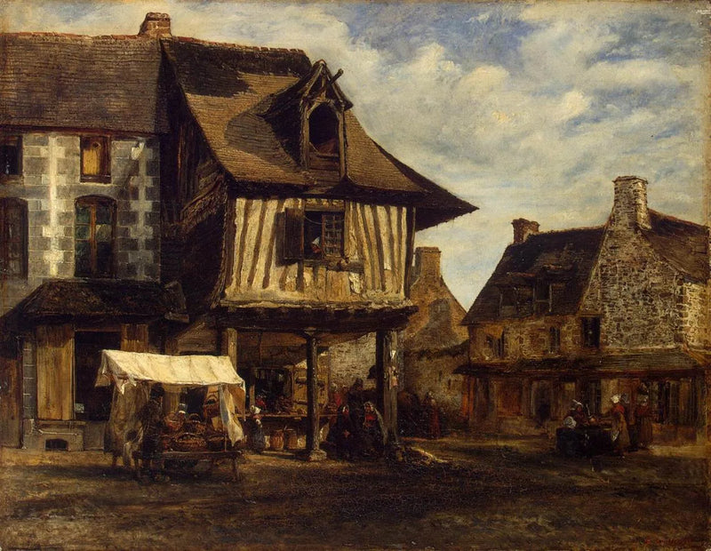 Marché en Normandie - Théodore Rousseau