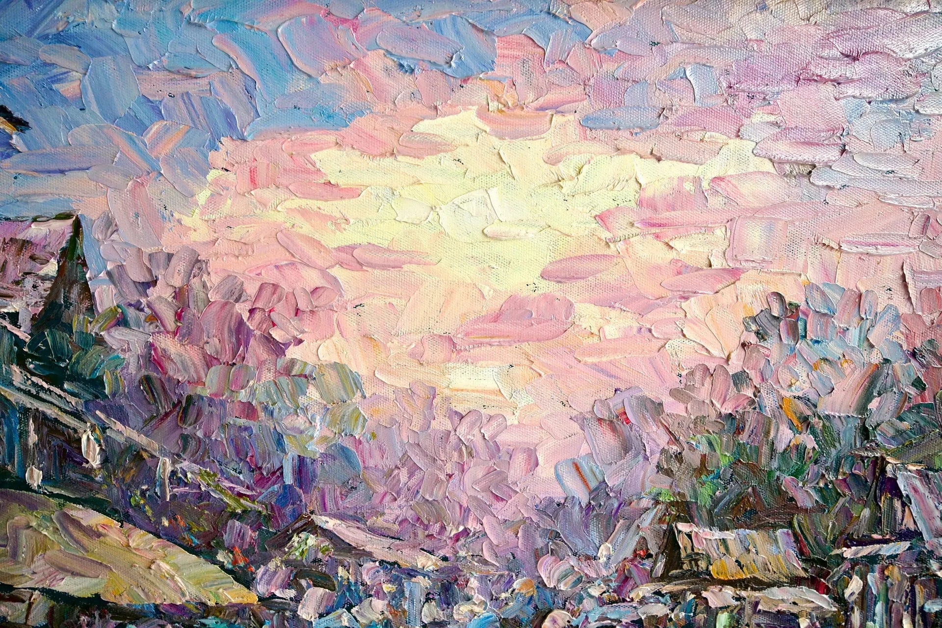 Marché flottant | 145 x 105 cm image 8 copie peinte à la main à l’huile