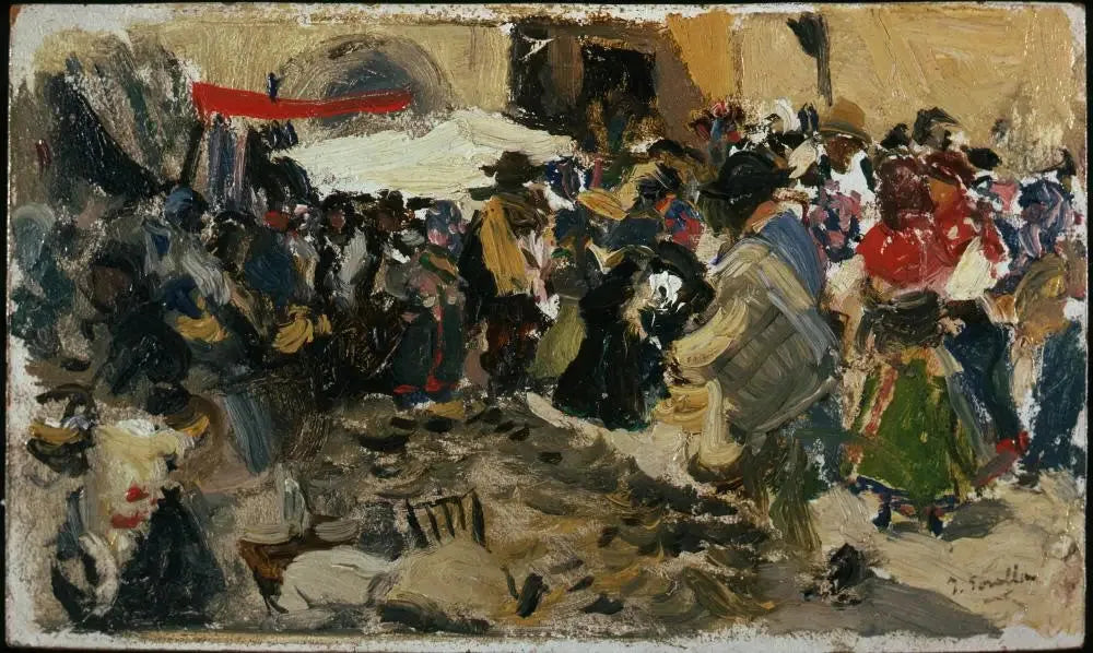 Marché, León (Auvents) - Joaquín Sorolla image 1 copie de tableau peinte à la main