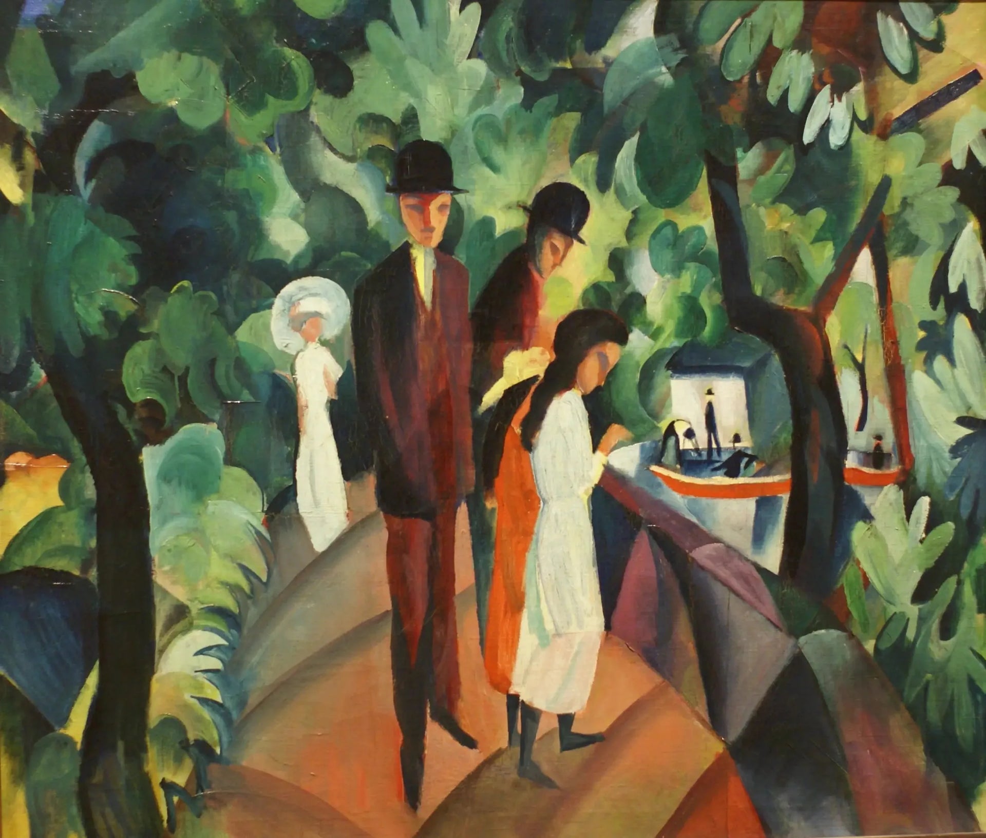 Marcher sur le pont - August Macke image 1 reproduction de peinture à l’huile