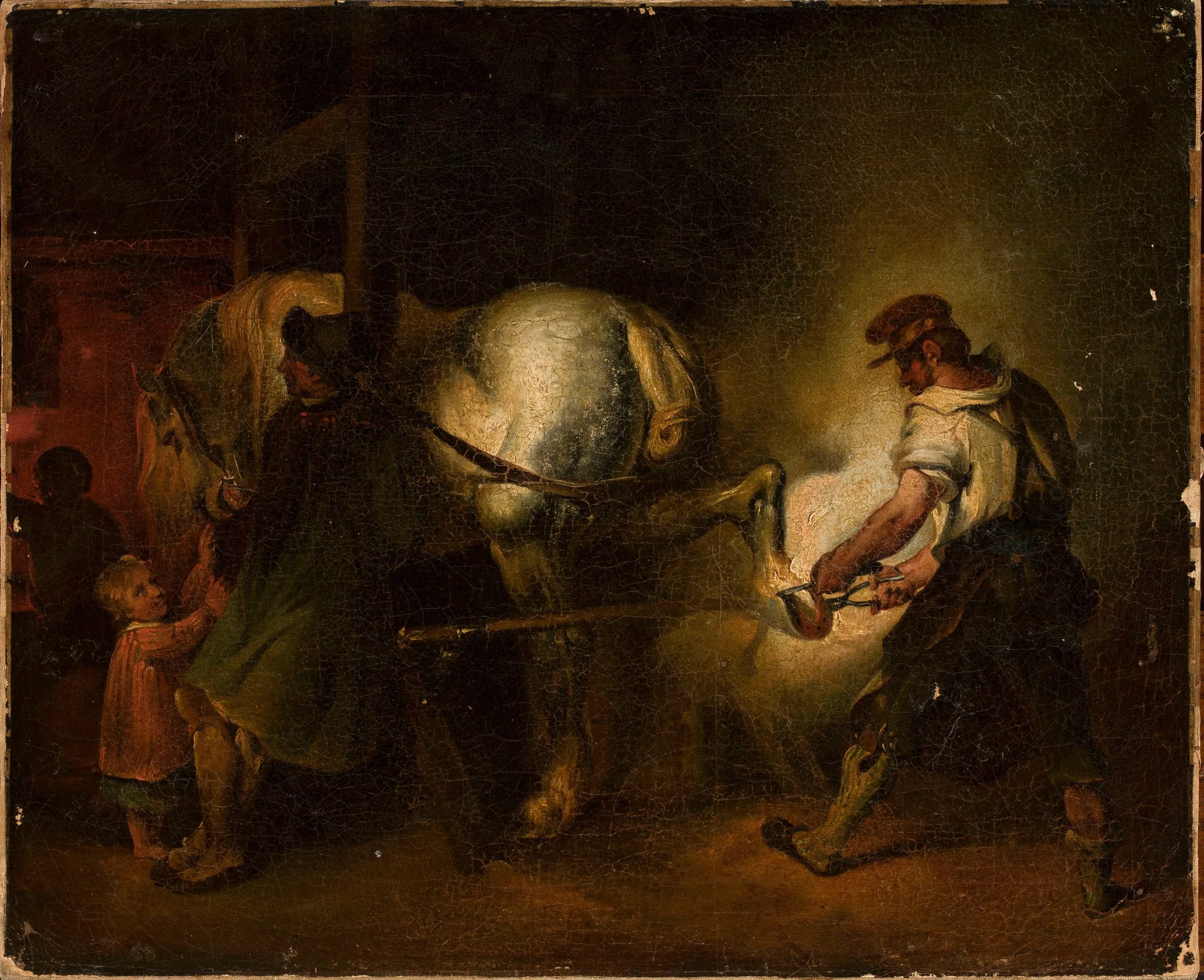maréchal-ferrant flamand - Léon Cogniet image 1 tableau peint à l’huile sur toile