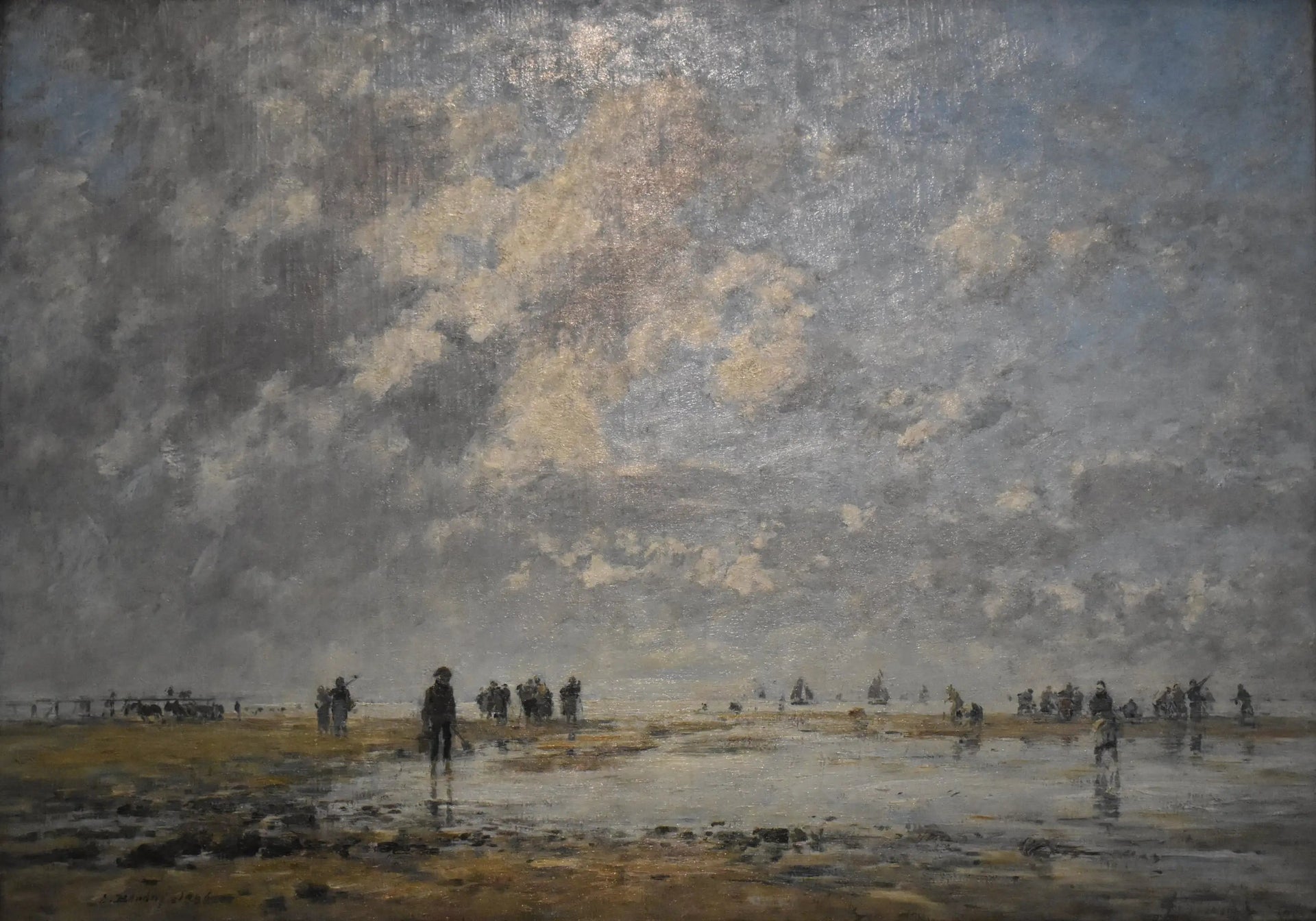 Marée basse à Étaples - Eugène Boudin image 1 tableau peint à l’huile sur toile
