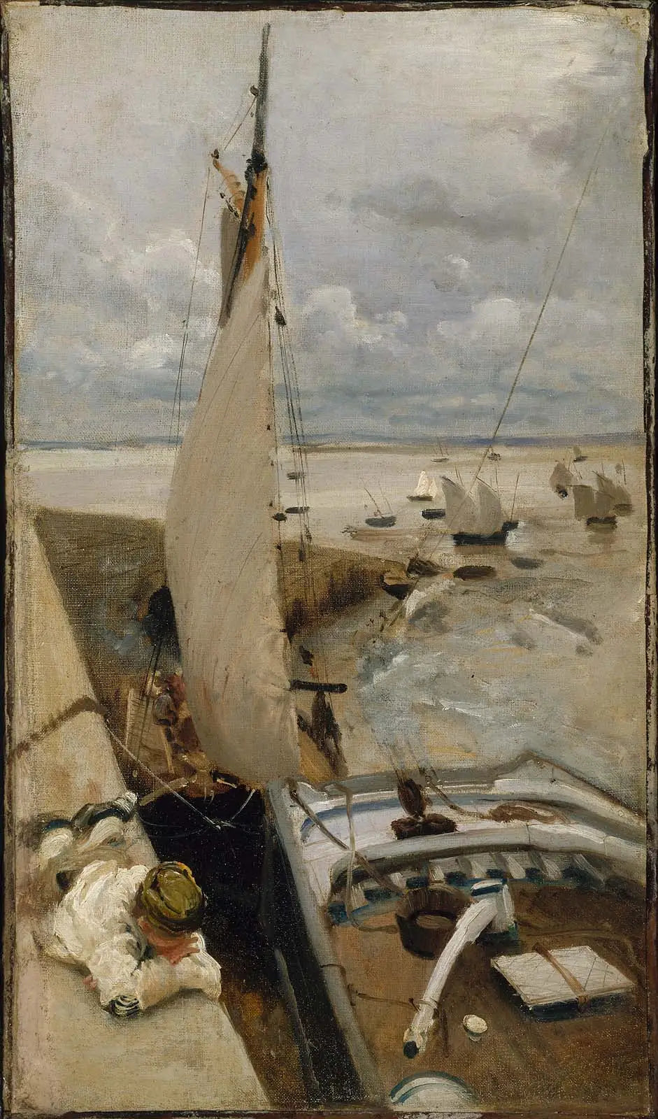 Marée basse au port de Cancale - John Singer Sargent image 1 reproduction artisanale de tableau
