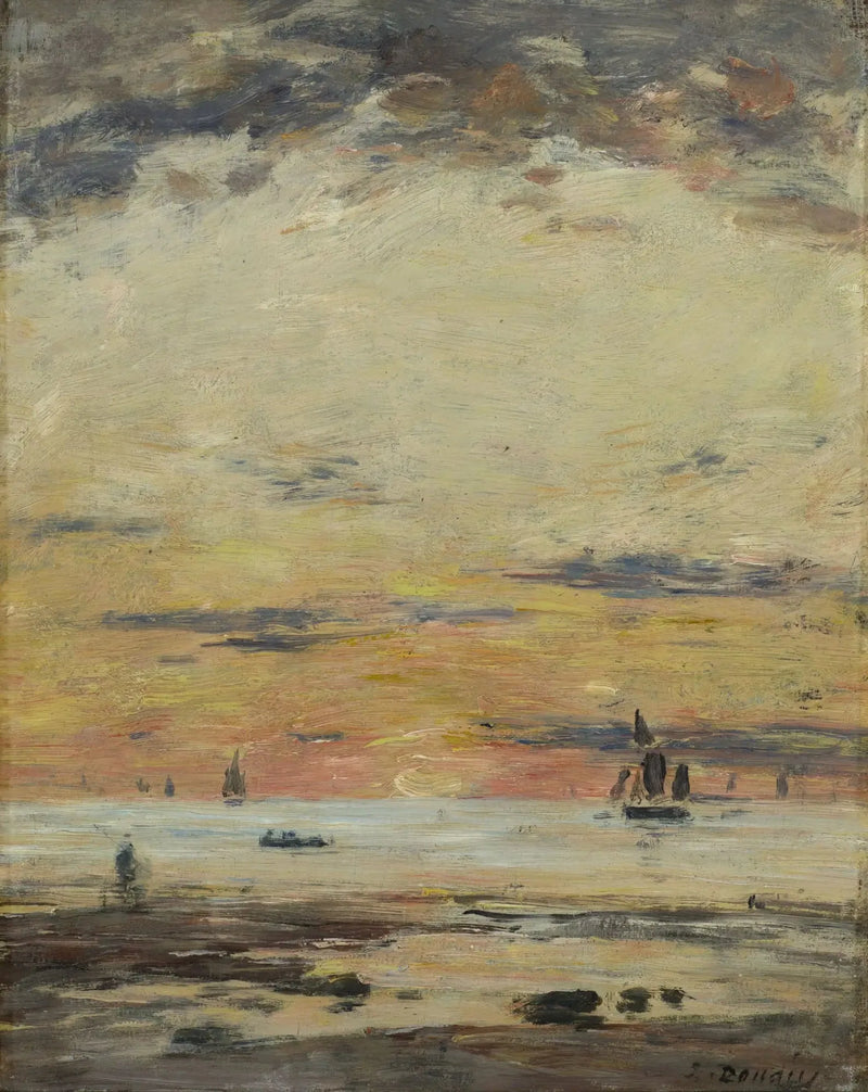 Marée basse soleil couchant - Eugène Boudin