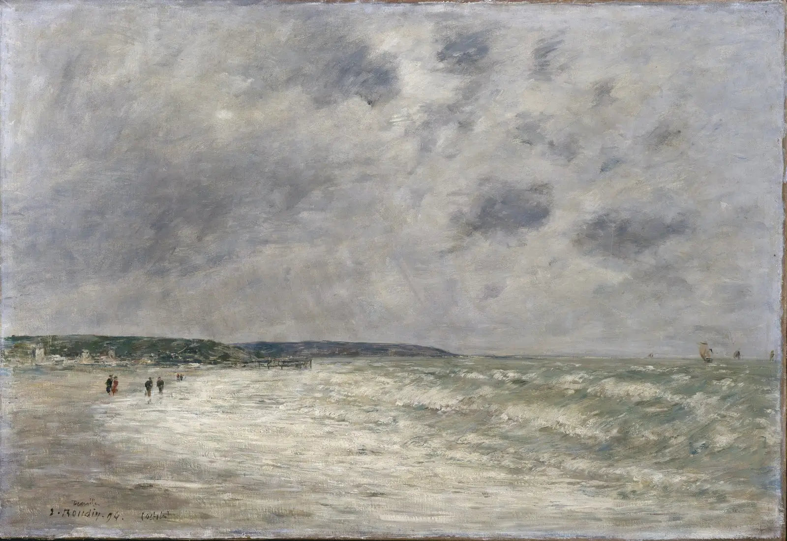 Marée montante à Deauville - Eugène Boudin image 1 reproduction de peinture à l’huile