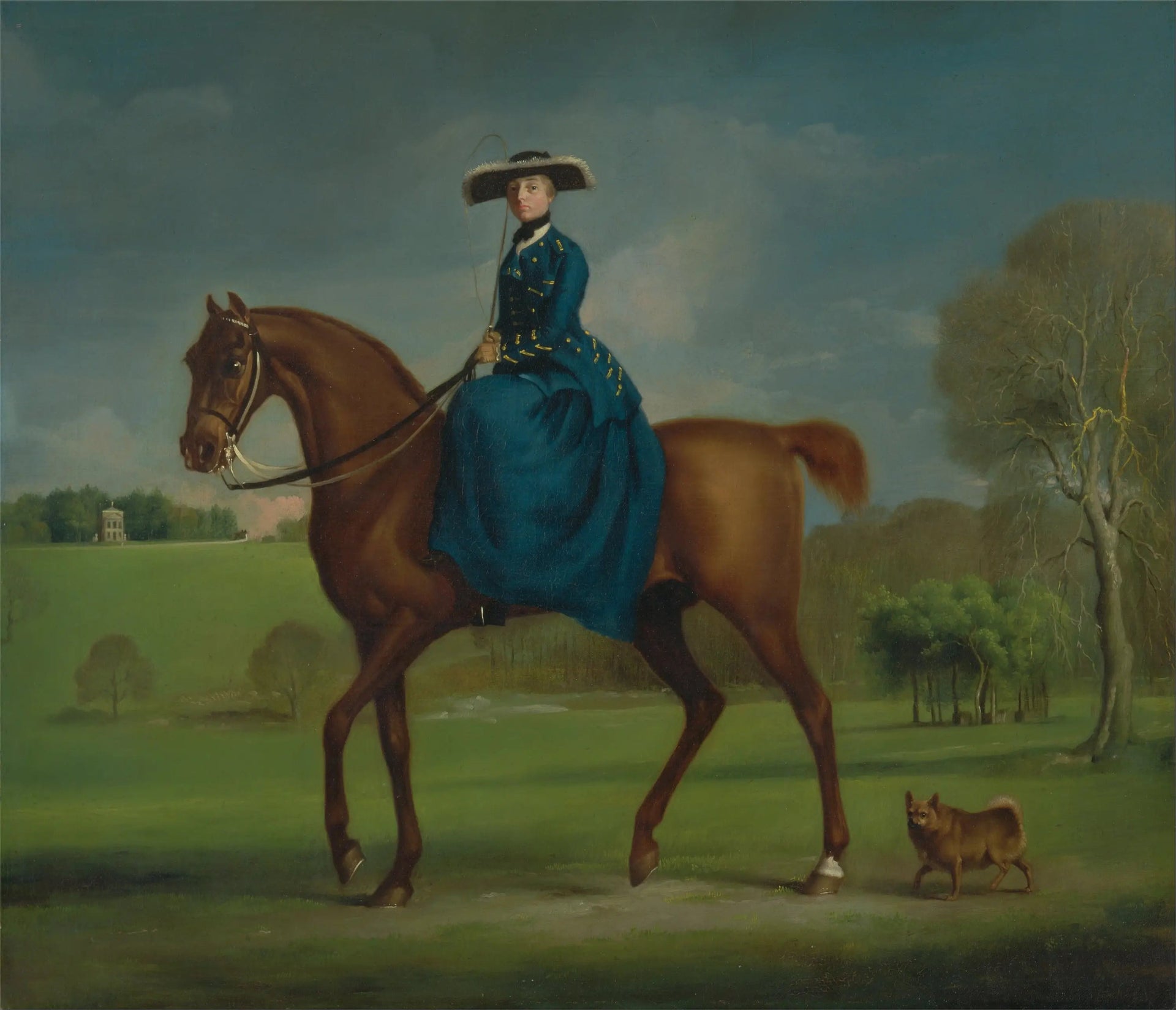 Margaret Newton (née Coningsby), comtesse de Coningsby en costume de Charlton Hunt - George Stubbs image 1 reproduction d’œuvre d’art à l’huile