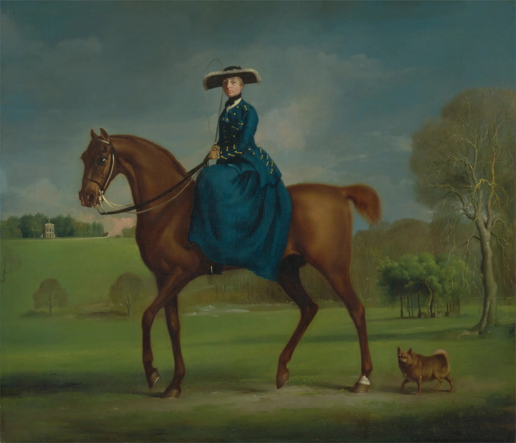 Margaret Newton (née Coningsby), comtesse de Coningsby en costume de Charlton Hunt - George Stubbs image 1 reproduction d’œuvre d’art à l’huile