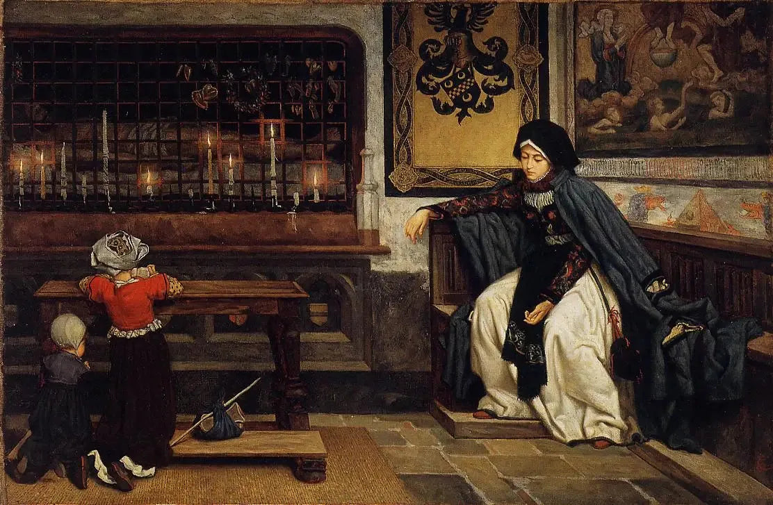 Marguerite à l'église - James Tissot image 1 reproduction artisanale de tableau