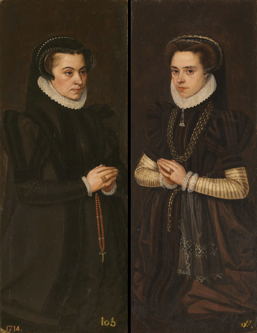 Marguerite duchesse de Parme / Marie du Portugal épouse d'Alessandro Farnesse - Antonio Moro
