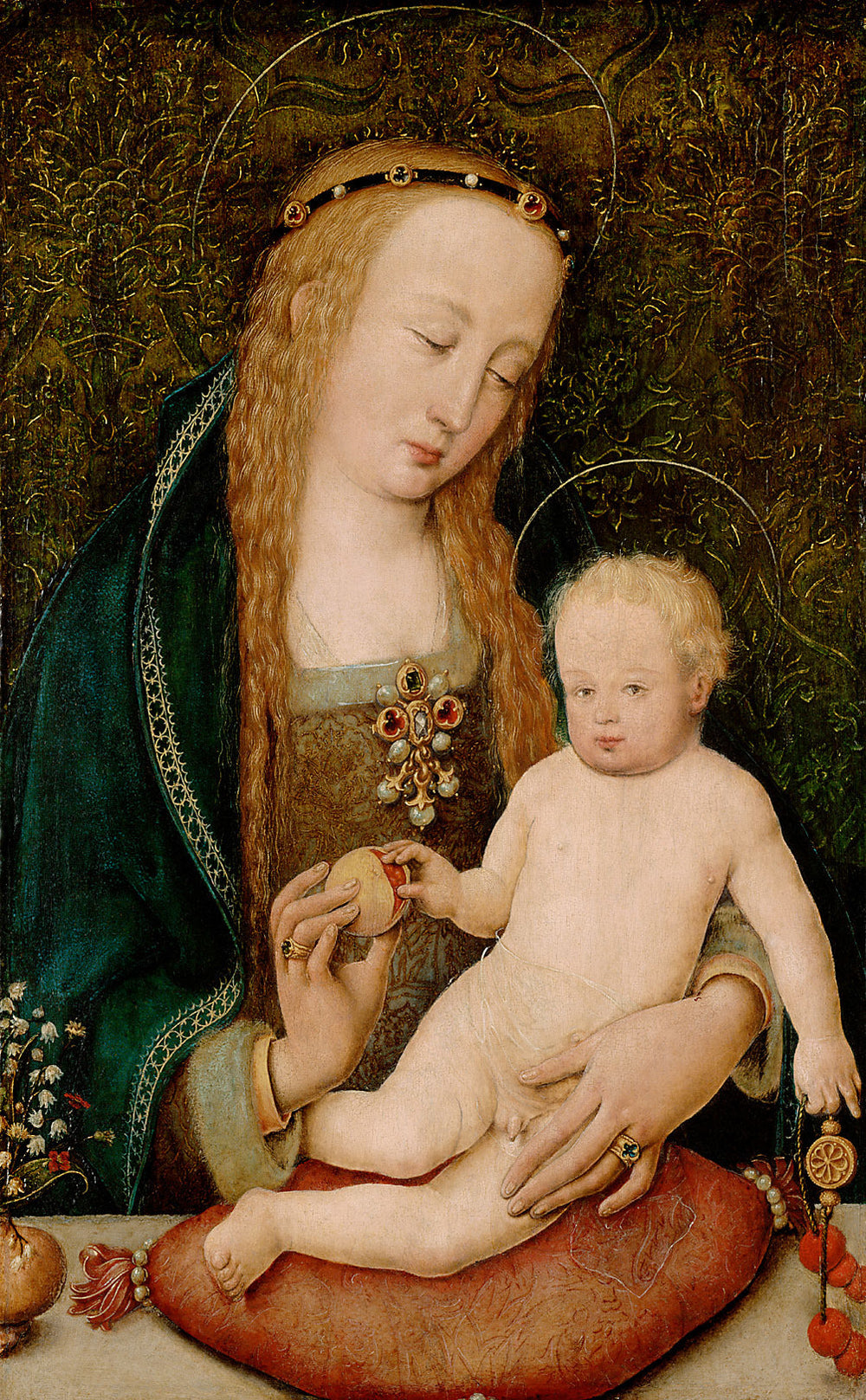 Maria, dem Kind einen Granatapfel reichend - Hans Holbein the Elder image 1 copie de tableau peinte à la main