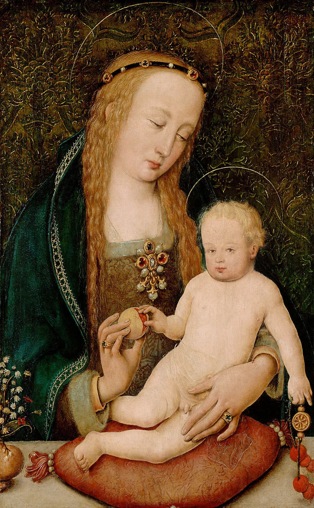 Maria, dem Kind einen Granatapfel reichend - Hans Holbein the Elder image 1 copie de tableau peinte à la main