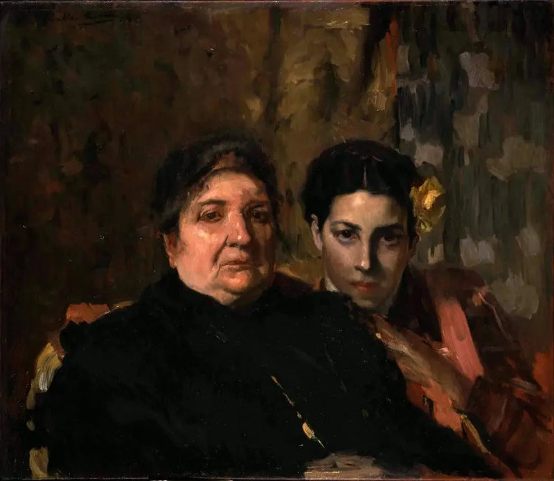 María et sa grand-mère - Joaquín Sorolla