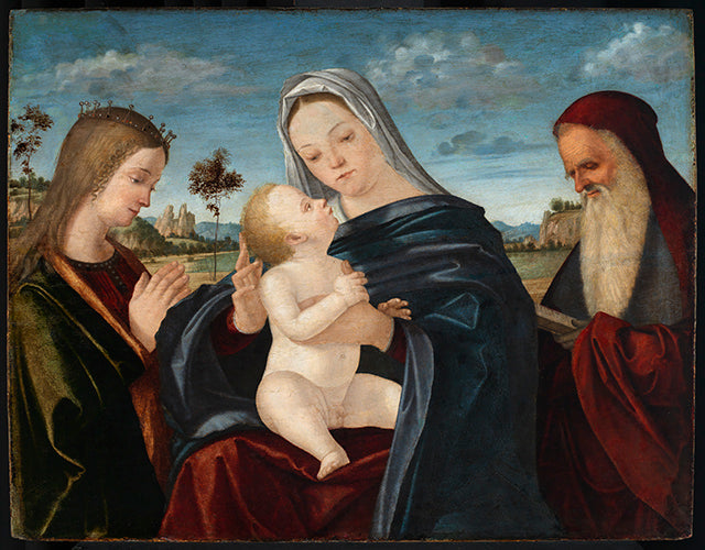 Maria mit dem Kind und den Heiligen Katharina und Hieronymus - Vittore Carpaccio image 1 copie peinte à la main à l’huile