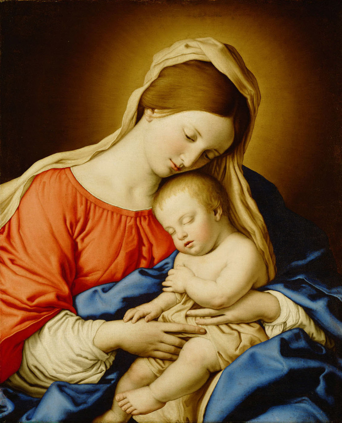 Maria mit Kind - Giovanni Battista Salvi image 1 tableau peint à l’huile sur toile