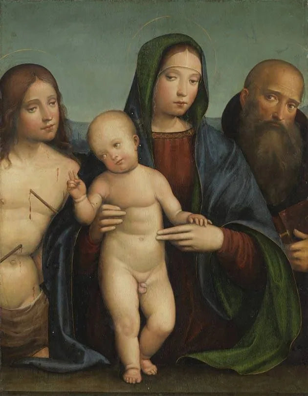 Maria mit Kind, hl. Sebastian und Antonius - Francesco Francia image 1 copie de tableau peinte à la main