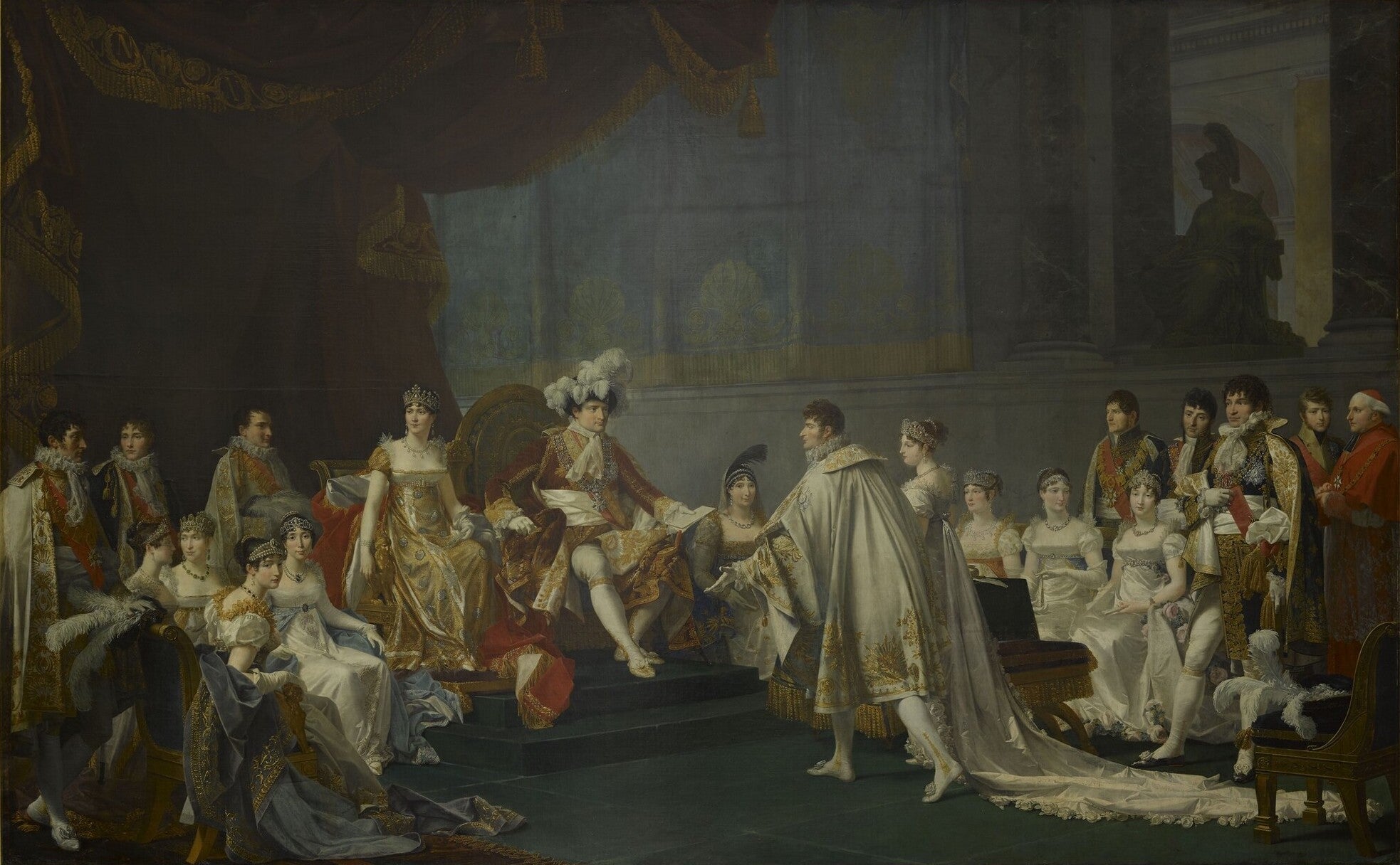 Mariage du Prince Jérôme Bonaparte et de la Princesse Frédérique Catherine de Wurtemberg, 22 août 1807 - Jean-Baptiste Regnault image 1 reproduction d’œuvre d’art à l’huile