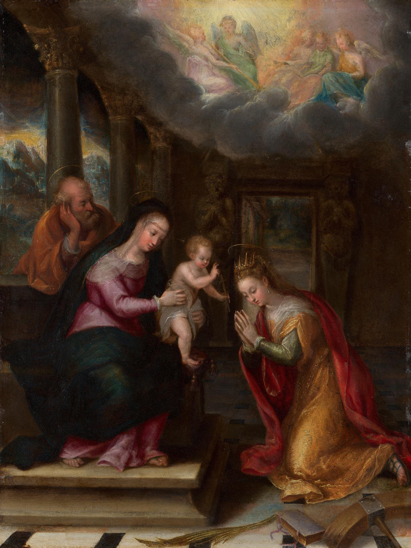 Mariage mystique de Sainte Catherine - Lavinia Fontana image 1 copie de tableau peinte à la main