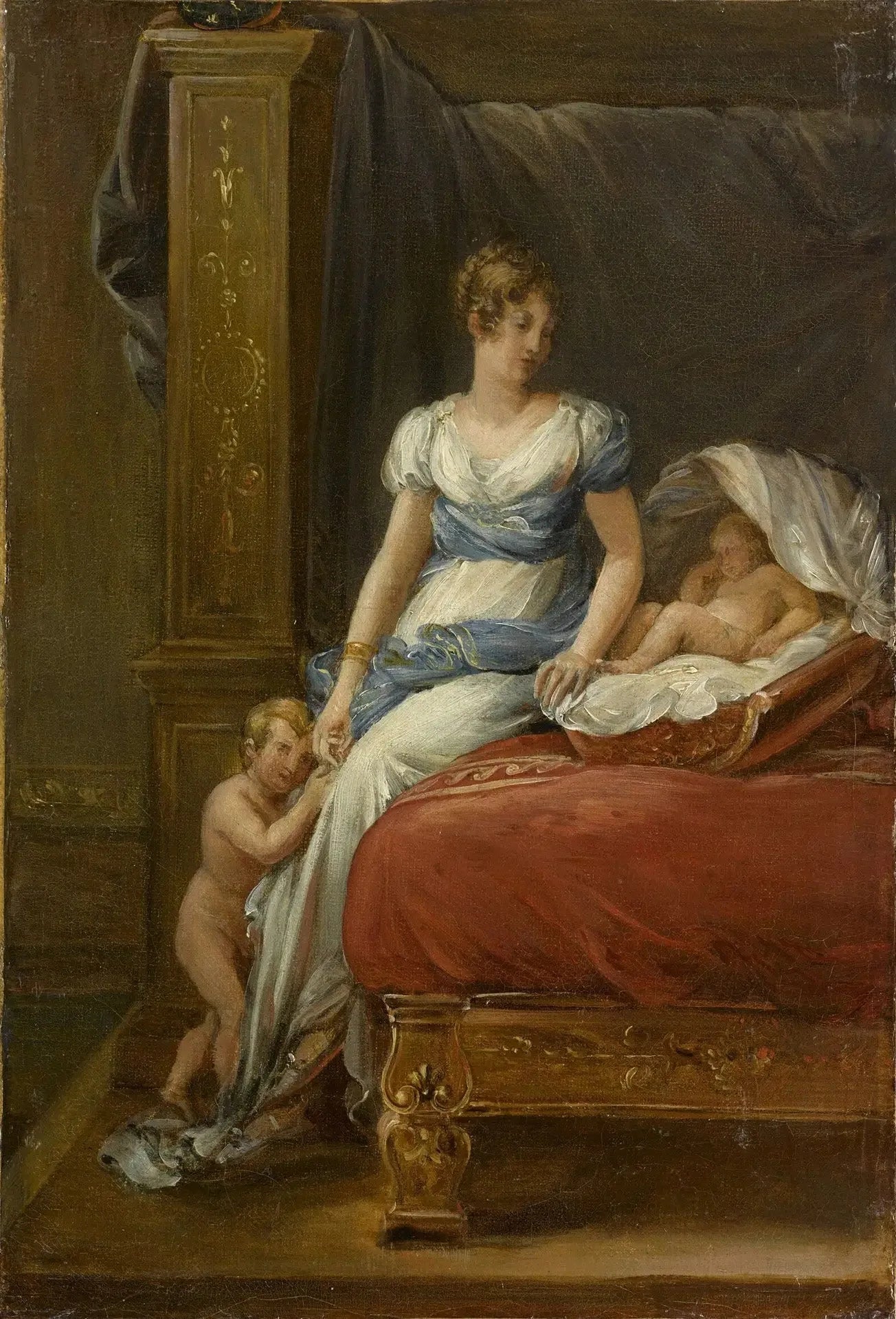 Marie-Annonciade-Caroline Bonaparte, reine de Naples et ses enfants - François Gérard image 1 reproduction artisanale de tableau