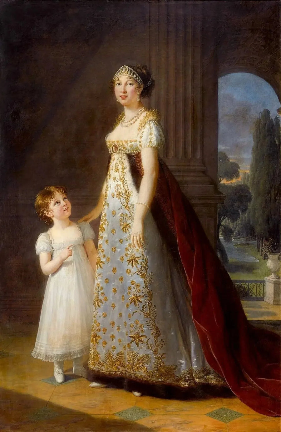 Marie-Annuciade-Caroline Bonaparte, reine de Naples, avec sa fille Laetitia-Joséphine Murat - Élisabeth Vigée Le Brun