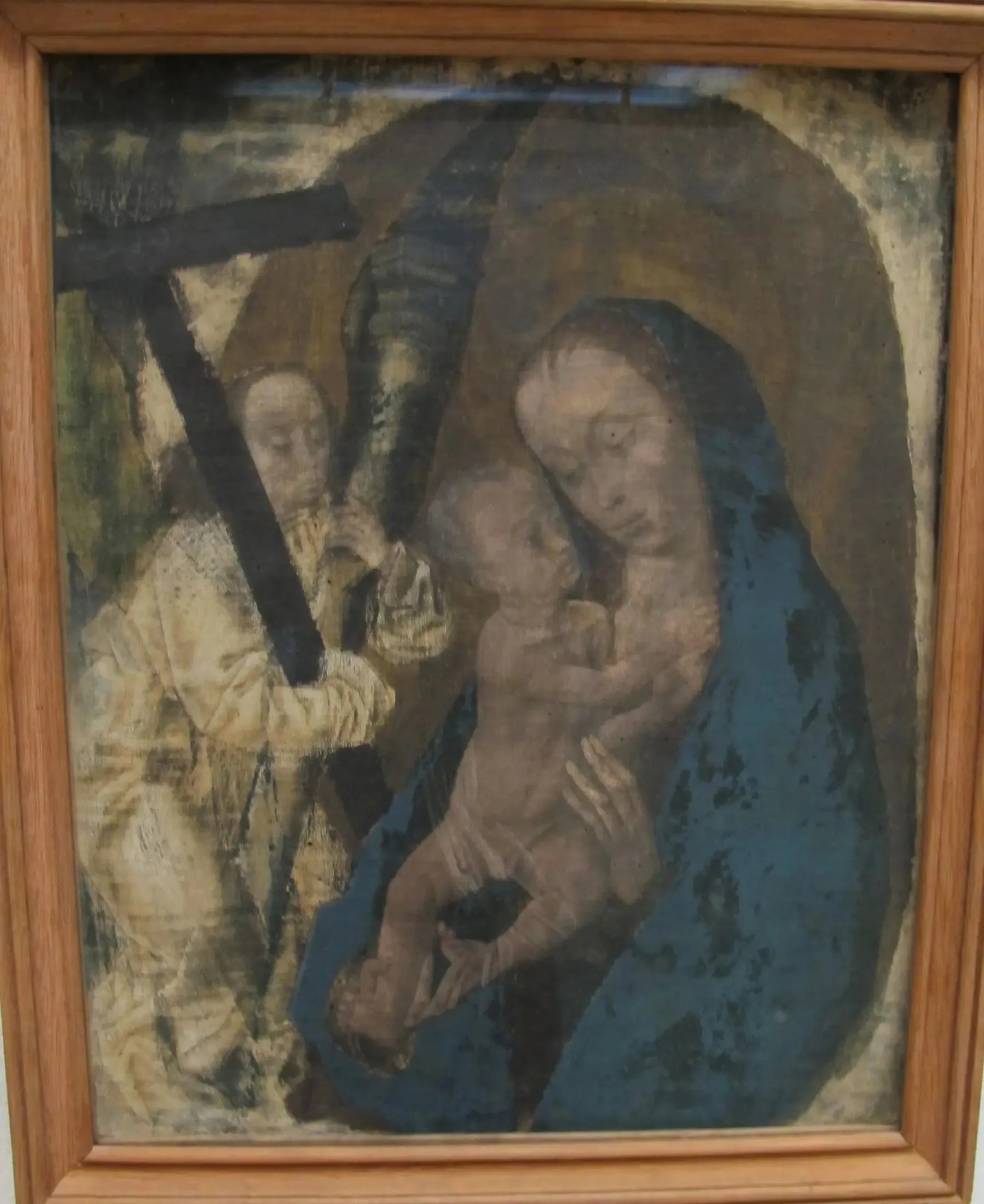 Marie avec l'Enfant et un ange - Hugo van der Goes image 1 copie peinte à la main à l’huile