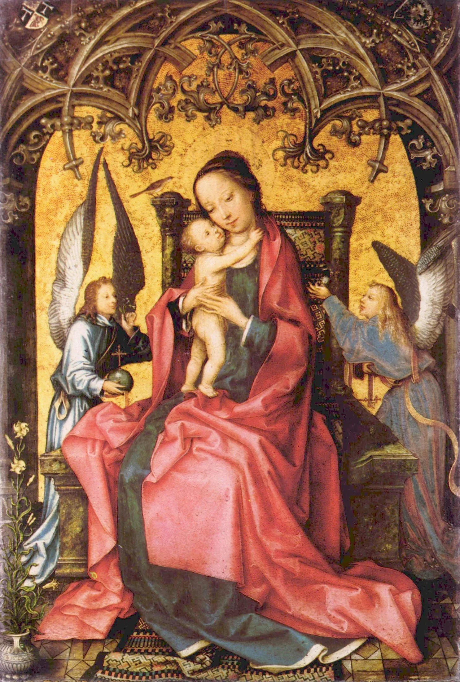 Marie avec l'enfant - Hans Holbein the Elder image 1 reproduction de peinture à l’huile