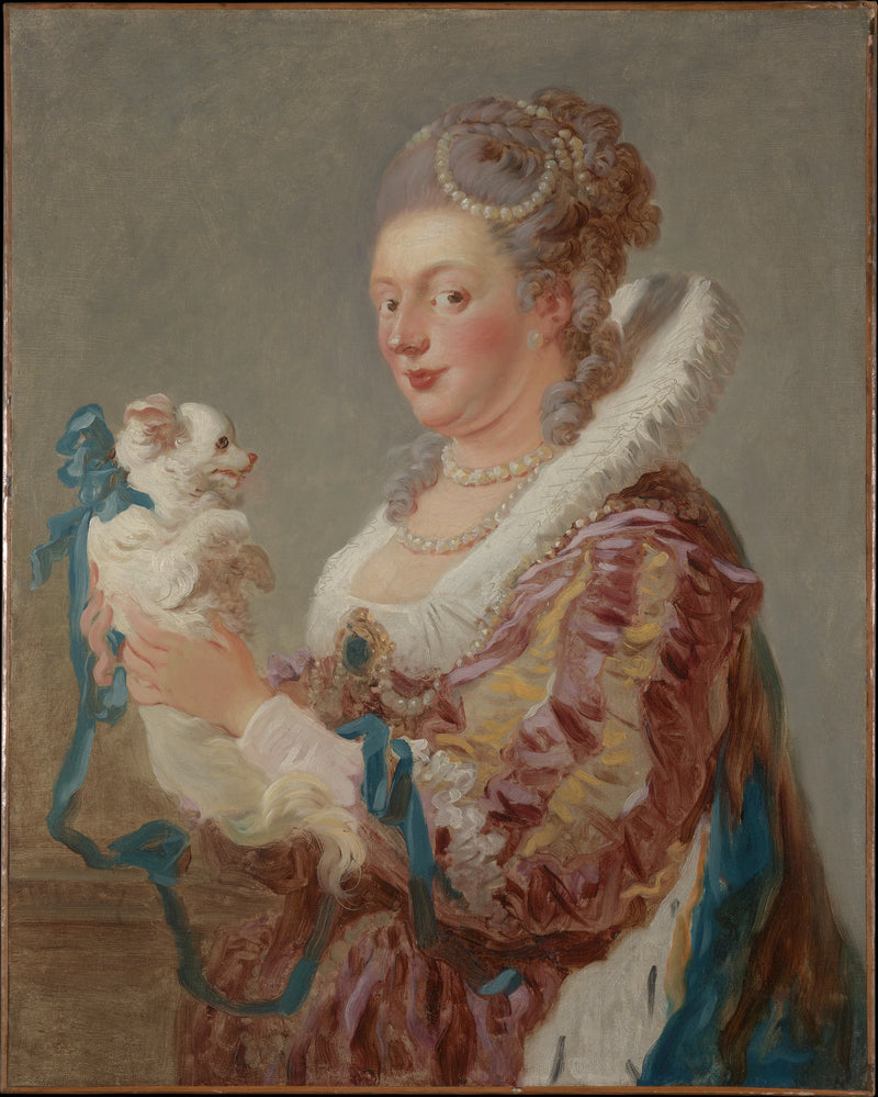 Marie Emilie Coignet de Courson (1716-1806) avec un chien - Jean Honoré Fragonard