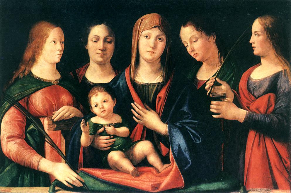 Marie et l'Enfant avec sainte Marie-Madeleine et sainte Catherine - Alvise Vivarini image 1 reproduction de peinture à l’huile