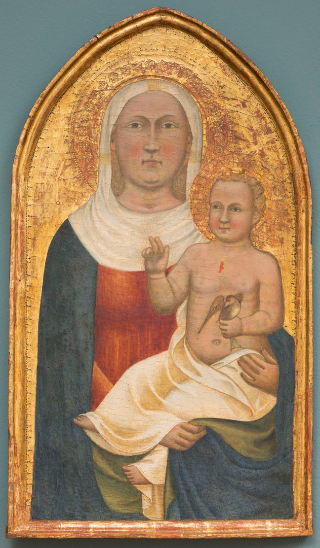 Marie et l'Enfant Jésus avec un oiseau dans la main - Francesco Traini image 1 reproduction de peinture à l’huile