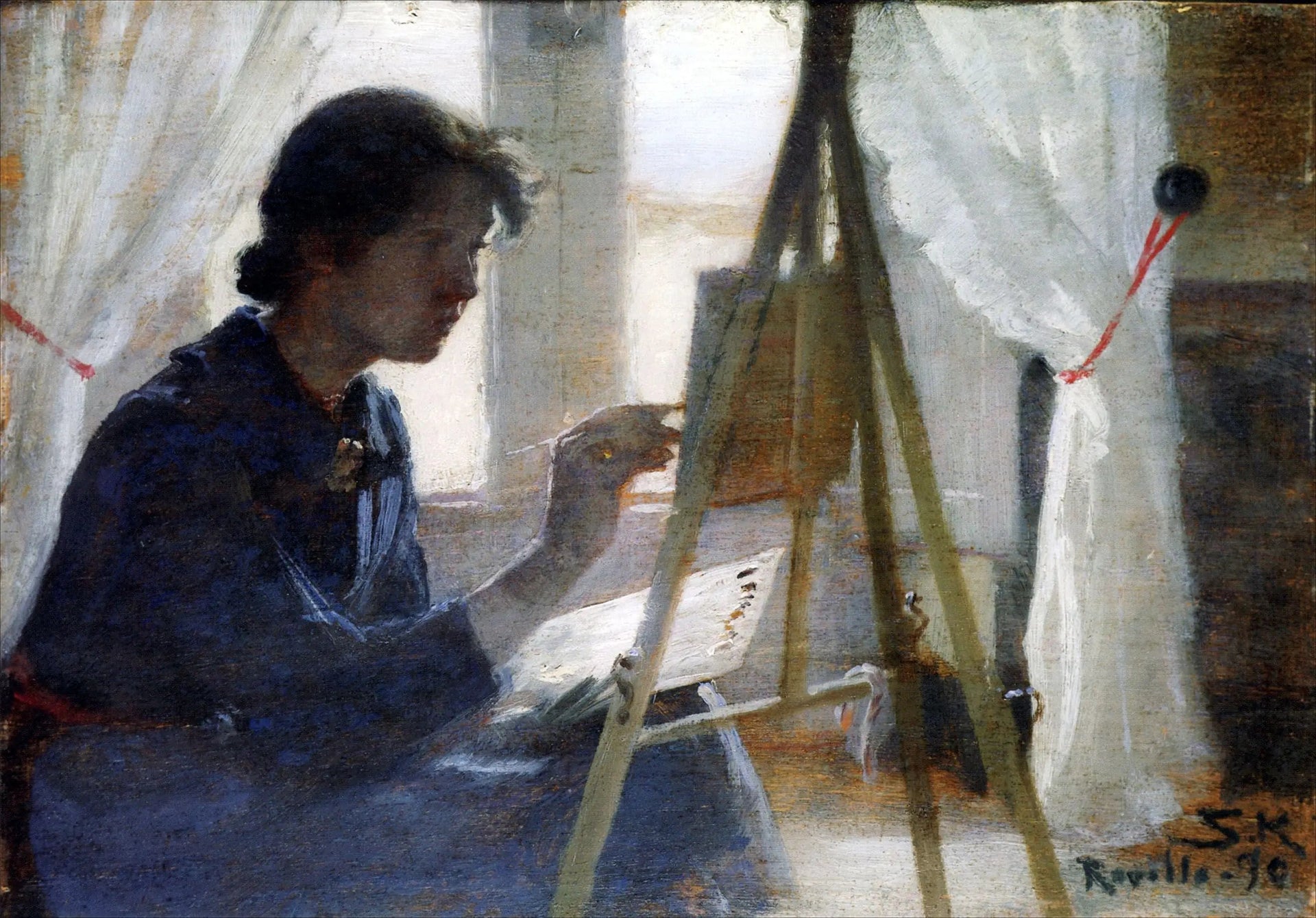 Marie Kroyer peint à Ravello - Peder Severin Krøyer image 1 copie peinte à la main à l’huile