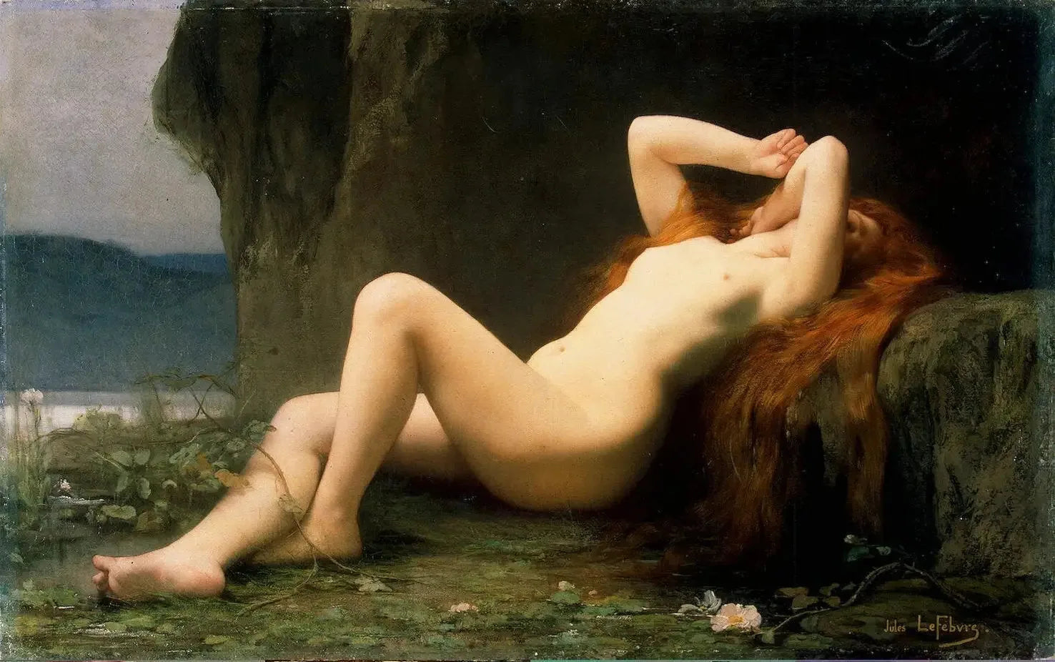 Marie Madeleine dans la grotte - Jules Lefebvre image 1 copie de tableau peinte à la main