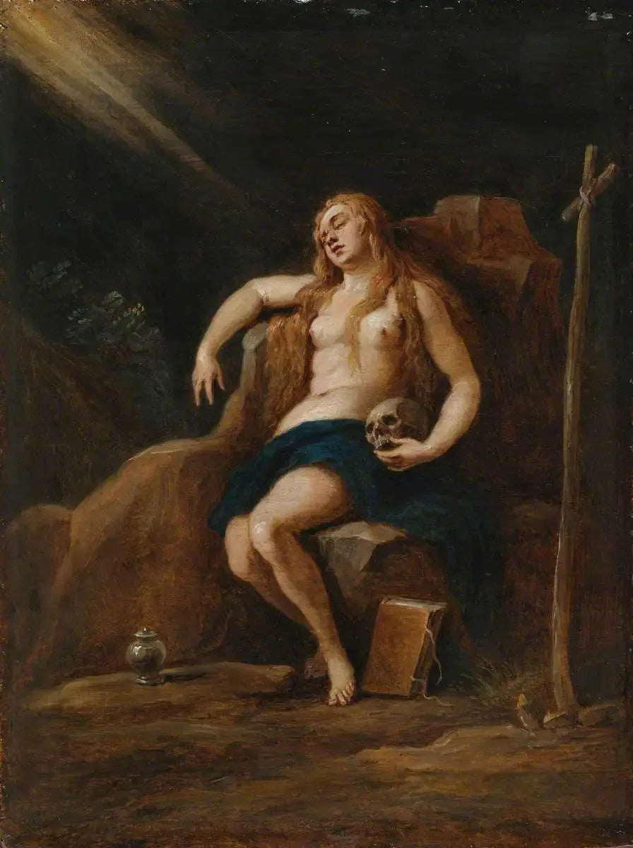 Marie-Madeleine dans le désert (d'après Palma il Giovane) - David Teniers le Jeune image 1 copie de tableau peinte à la main