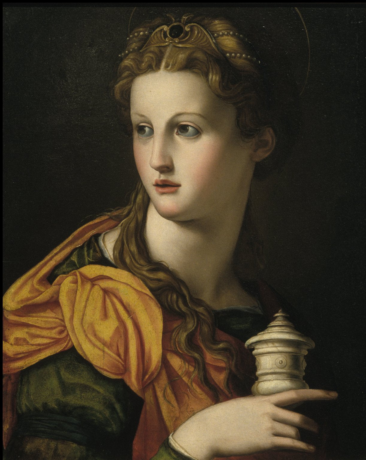 Marie-Madeleine (Jeune Florentine représentée comme la Madeleine) - Bronzino image 1 tableau peint à l’huile sur toile