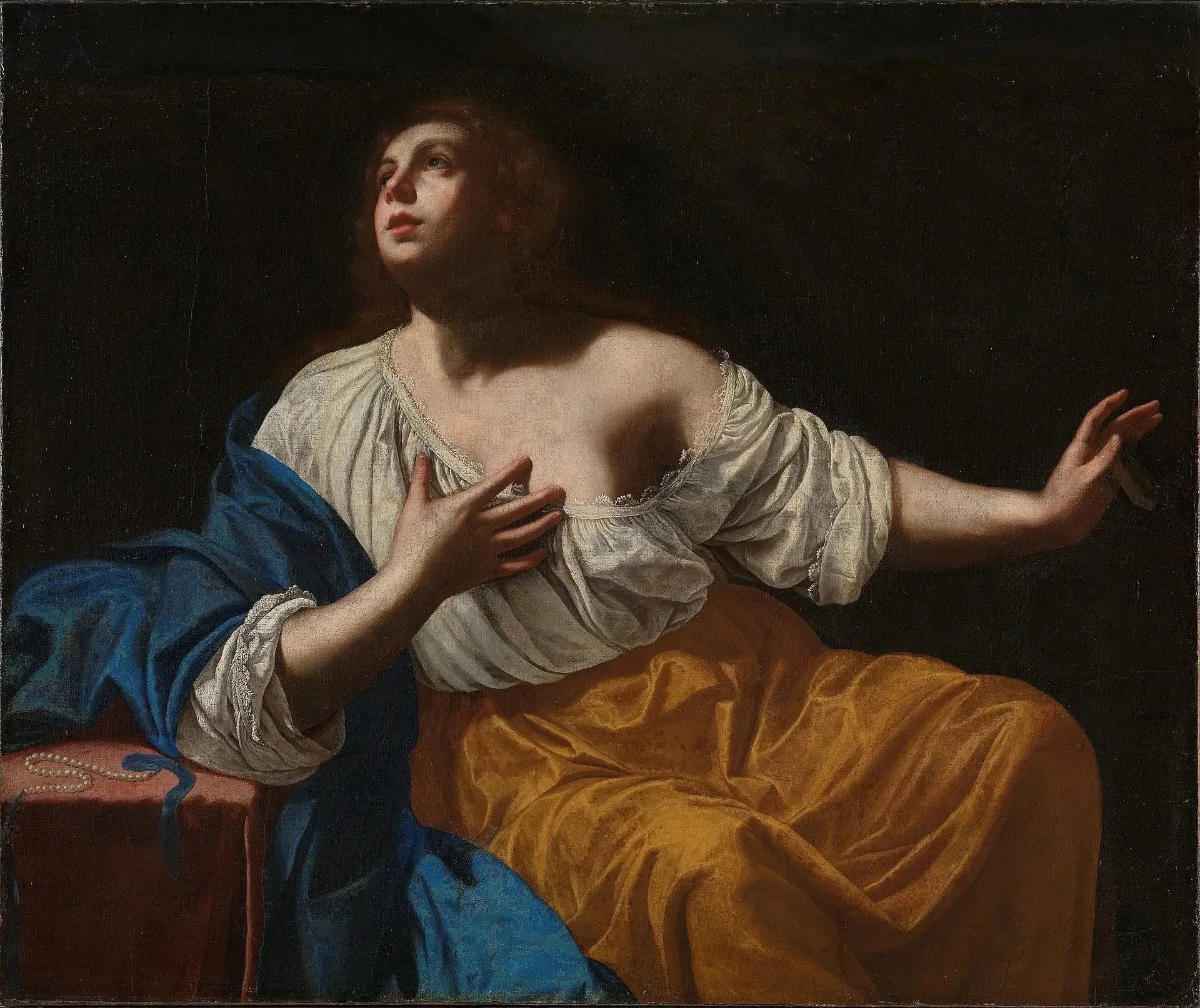 Marie-Madeleine pénitente - Artemisia Gentileschi image 1 tableau peint à l’huile sur toile