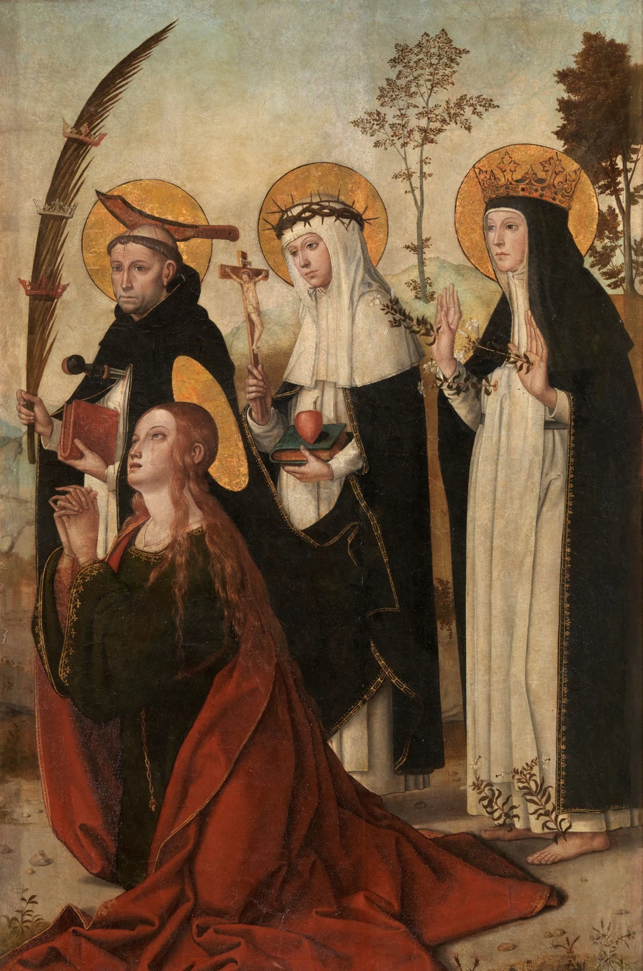Marie-Madeleine Saint Pierre de Vérone Sainte Catherine de Sienne et la Bienheureuse Marguerite de Hongrie - Juan de Borgoña