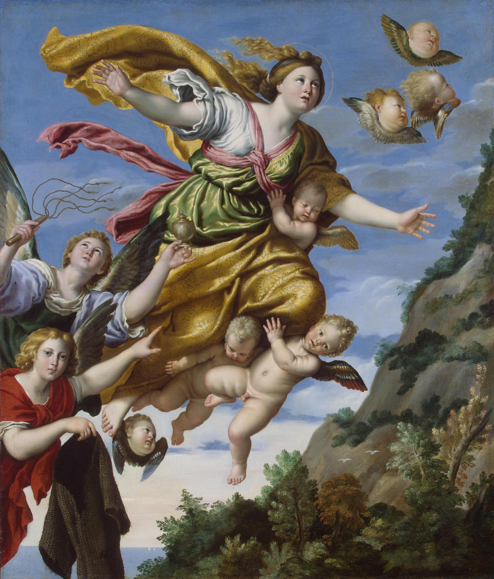 Marie Madeleine transportée aux Cieux - Domenichino image 1 copie de tableau peinte à la main