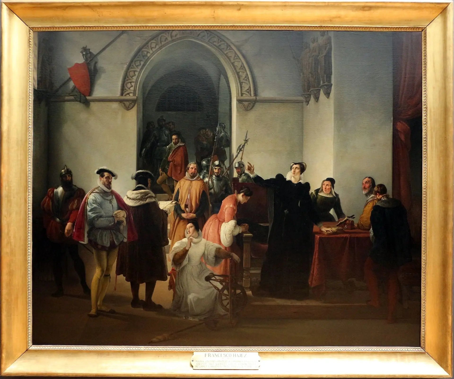 Marie Stuart protestant de son innocence à la lecture de sa condamnation à mort - Francesco Hayez image 2 tableau peint à l’huile sur toile