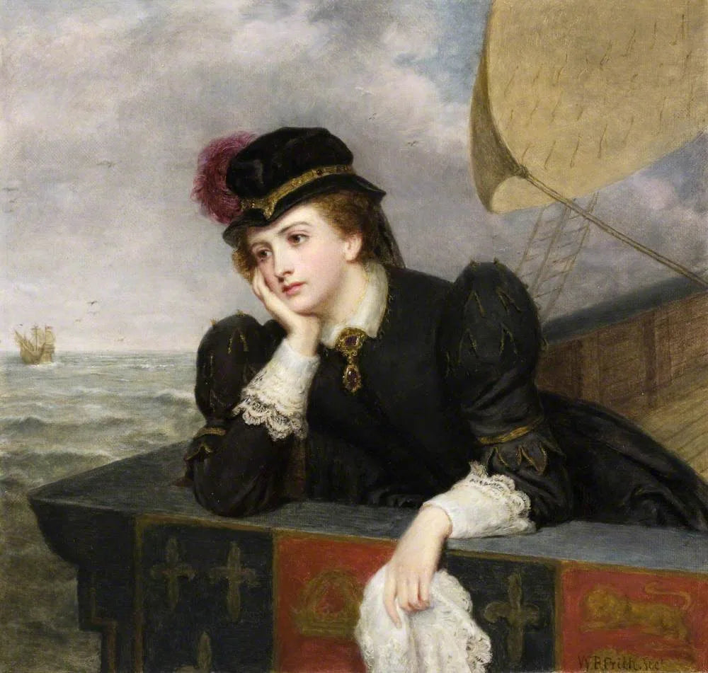 Marie Stuart, reine d'Écosse, faisant ses adieux à la France, 1561 - William Powell Frith image 1 tableau peint à l’huile sur toile
