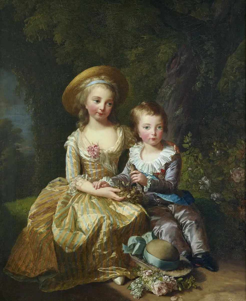Marie-Thérèse et son frère le dauphin - Élisabeth Vigée Le Brun image 1 copie peinte à la main à l’huile