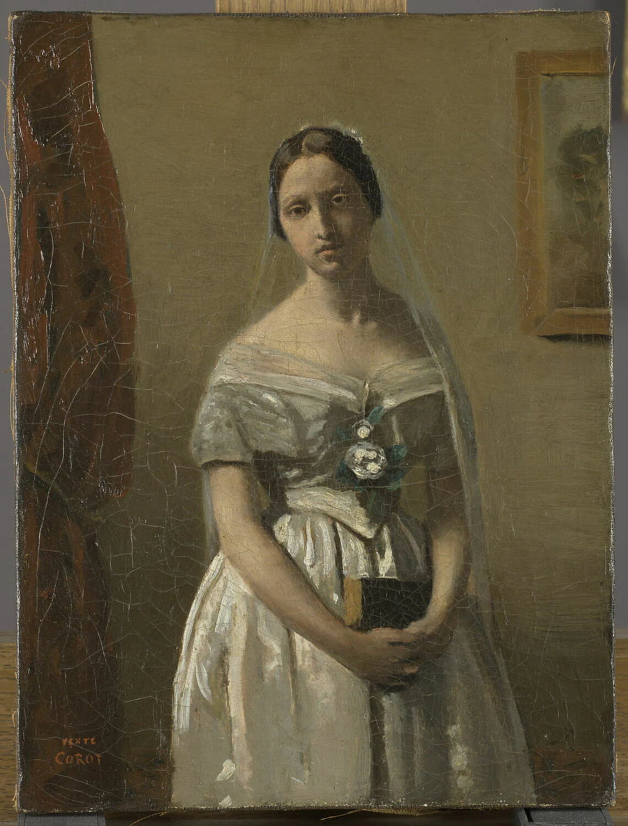 La mariée. Portrait de la servante du peintre Édouard Cibot. - Jean-Baptiste Camille Corot
